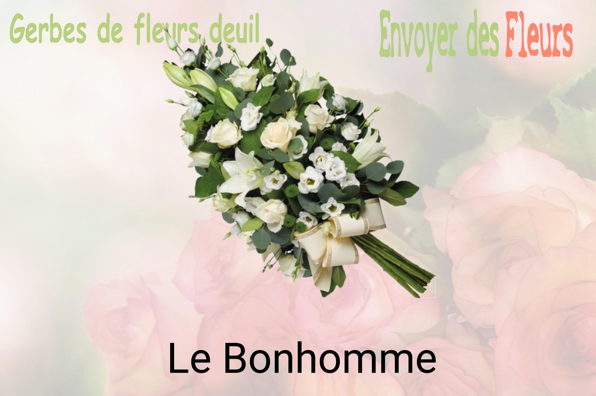 Gerbe de fleurs de deuil livrée à Le Bonhomme